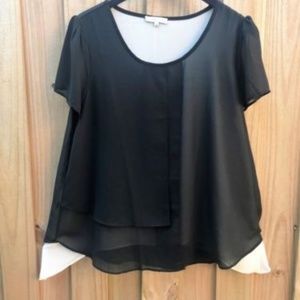 Black & White Asymmetrical Pretty Shirt Women